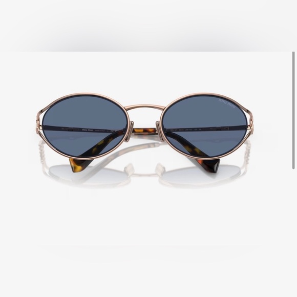 MIU MIU Rose Gold Logo Sunglasses